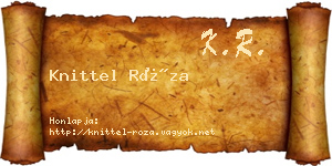 Knittel Róza névjegykártya